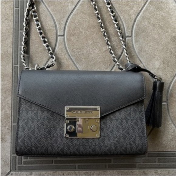 Michael Kors Rose Small Crossbody Black - Picture 7 of 16